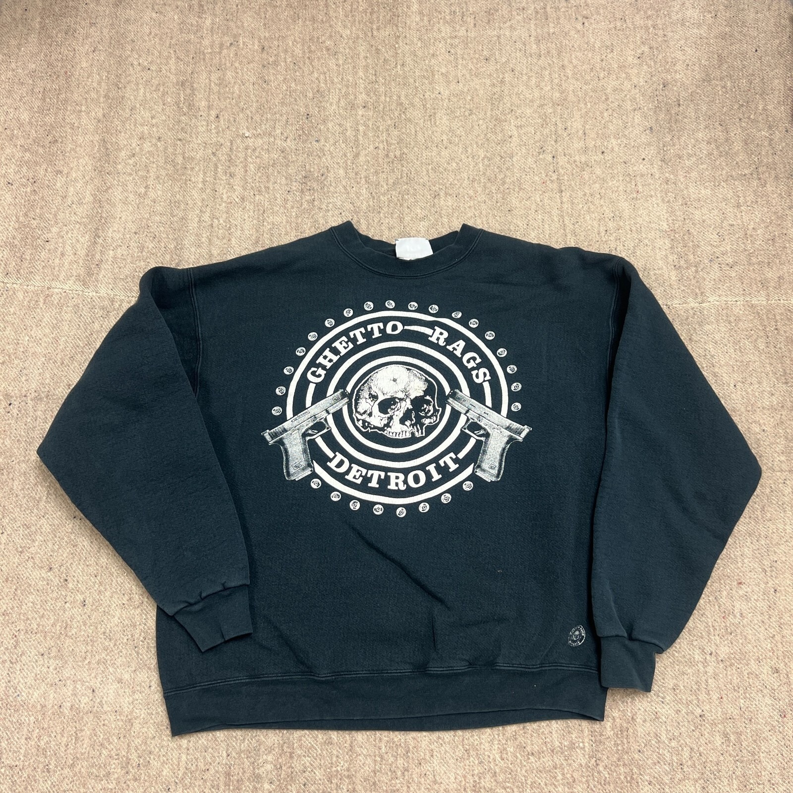 Vintage Ghetto Rags Detroit Sweatshirt Mens Large Black 1990s Usa